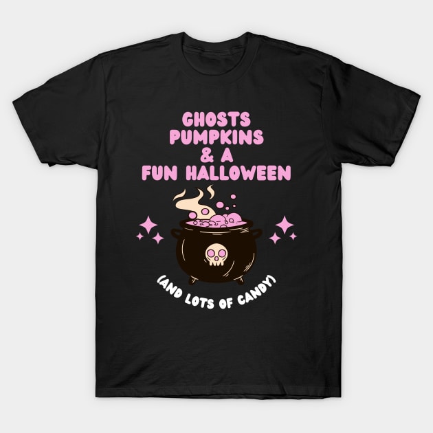 Ghost, Pumpkins and a Fun Halloween T-Shirt by dryweave